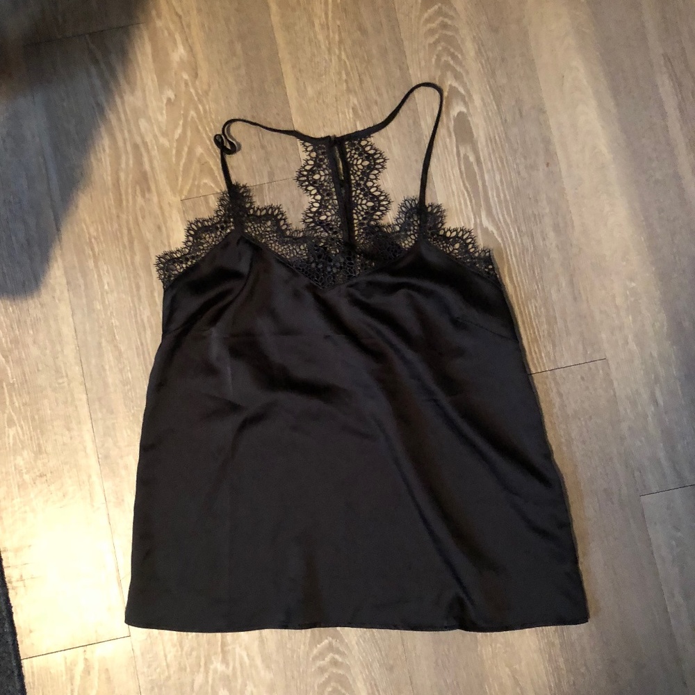 black silk lace cami